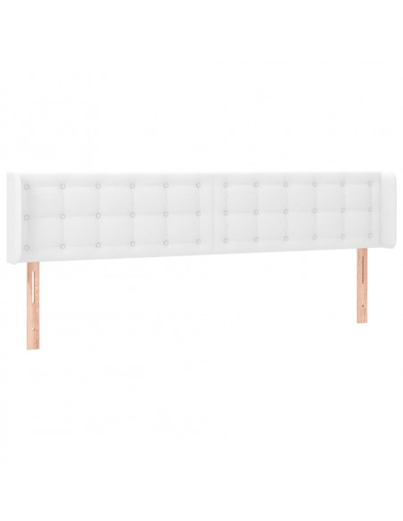 Testiera ad Orecchio Bianca 203x16x78/88 cm in Similpelle