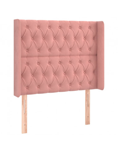 Testiera ad Orecchio Nera 103x16x118/128 cm in Velluto