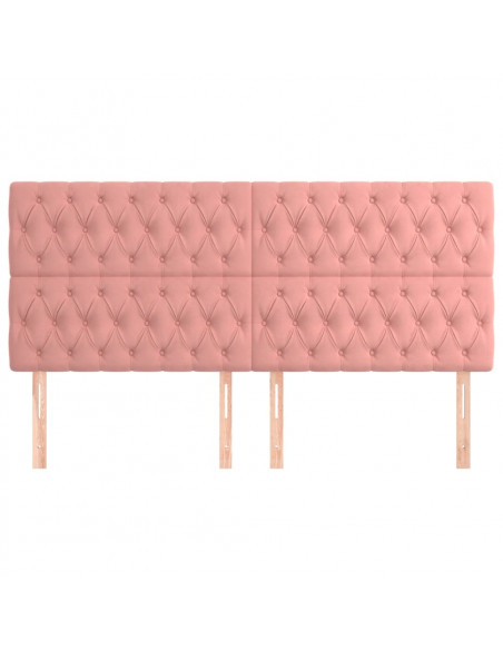 Testiera 4 pz Rosa 90x7x78/88 cm in Velluto