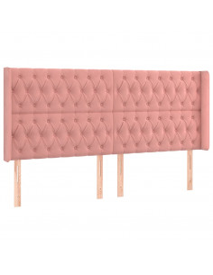 Testiera ad Orecchio Rosa 203x16x118/128 cm in Velluto 2