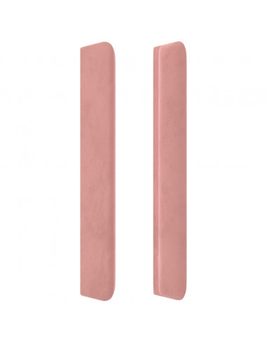 Testiera ad Orecchio Rosa 183x16x118/128 cm in Velluto