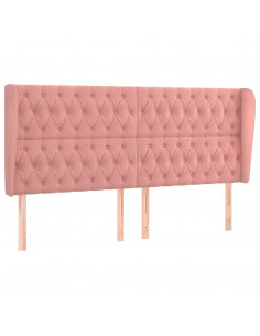 Testiera ad Orecchio Rosa 183x23x118/128 cm in Velluto 2