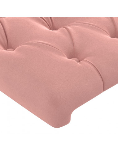 Testiera ad Orecchio Rosa 183x23x118/128 cm in Velluto