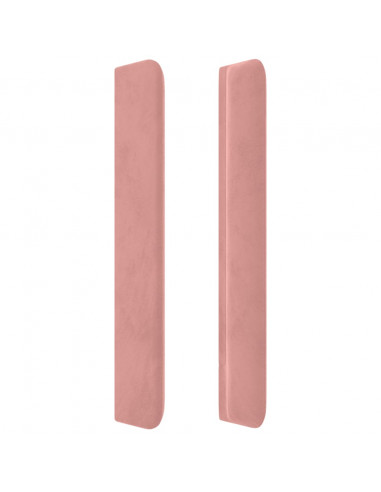 Testiera ad Orecchio Rosa 203x16x118/128 cm in Velluto