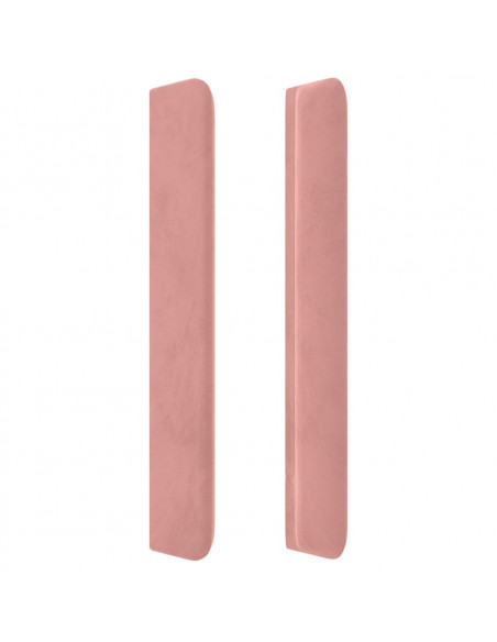 Testiera ad Orecchio Rosa 203x16x118/128 cm in Velluto