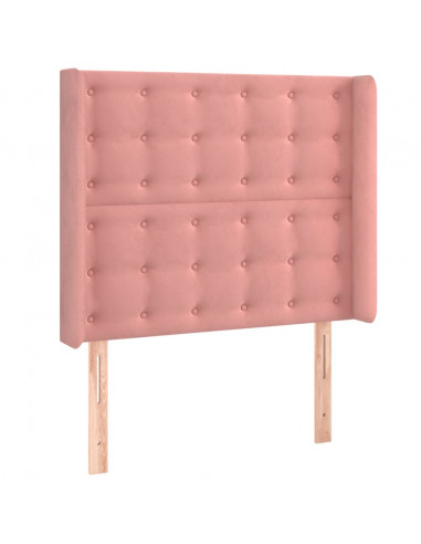 Testiera ad Orecchio Nera 103x16x118/128 cm in Velluto