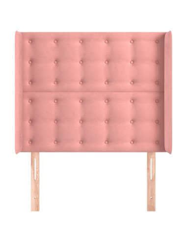 Testiera ad Orecchio Nera 103x16x118/128 cm in Velluto