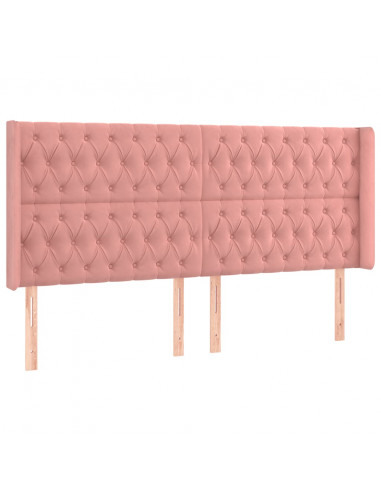 Testiera a LED rosa 203x16x118/128 cm in Velluto