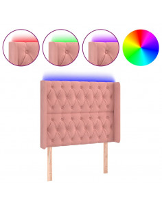 Testiera a LED Nera 93x16x118/128 cm in Velluto 2