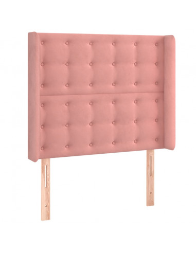 Testiera a LED rosa 103x16x118/128 cm in Velluto