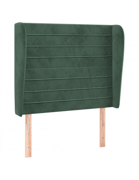 Testiera ad Orecchio Verde Scuro 103x23x118/128cm in Velluto