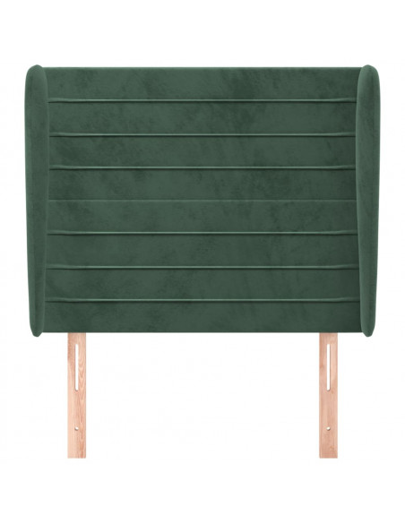 Testiera ad Orecchio Verde Scuro 103x23x118/128cm in Velluto