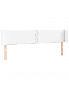 Testiera ad Orecchio Bianca 183x16x78/88 cm in Similpelle 2