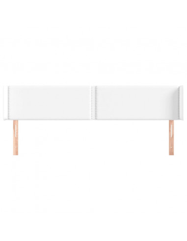 Testiera ad Orecchio Bianca 183x16x78/88 cm in Similpelle