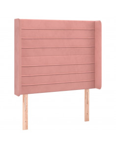 Testiera ad Orecchio Nera 103x16x118/128 cm in Velluto 2