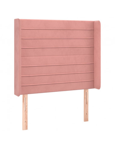 Testiera ad Orecchio Nera 103x16x118/128 cm in Velluto