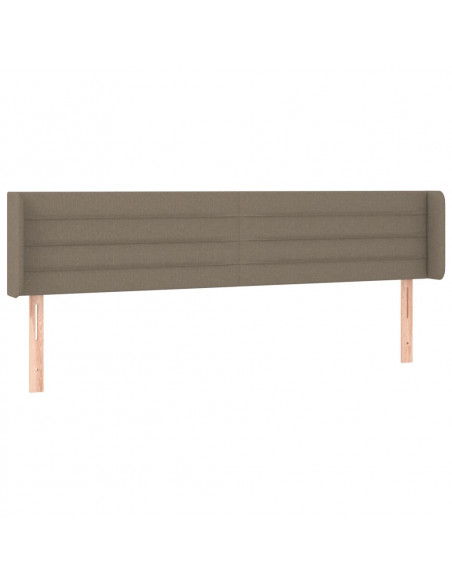 Testiera ad Orecchio Tortora 183x16x78/88 cm in Tessuto