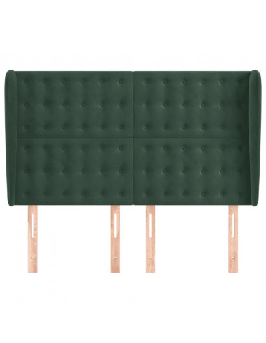 Testiera ad Orecchio Verde Scuro 147x23x118/128cm in Velluto