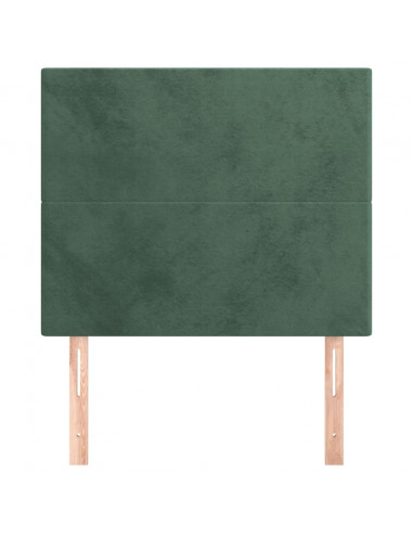 Testiera 2 pz Verde Scuro 80x5x78/88 cm in Velluto