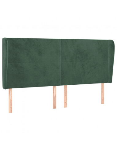 Testiera ad Orecchio Verde Scuro 203x23x118/128cm in Velluto