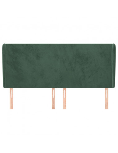 Testiera ad Orecchio Verde Scuro 203x23x118/128cm in Velluto