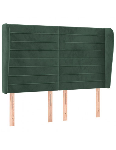 Testiera ad Orecchio Verde Scuro 147x23x118/128cm in Velluto