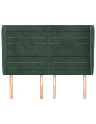 Testiera ad Orecchio Verde Scuro 147x23x118/128cm in Velluto