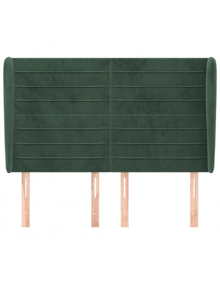 Testiera ad Orecchio Verde Scuro 147x23x118/128cm in Velluto