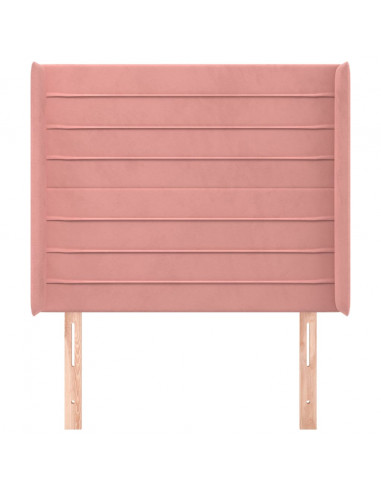 Testiera ad Orecchio Nera 93x16x118/128 cm in Velluto