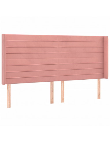 Testiera a LED rosa 183x16x118/128 cm in Velluto