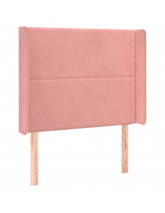 Testiera ad Orecchio Nera 93x16x118/128 cm in Velluto 2