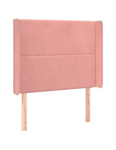 Testiera ad Orecchio Nera 93x16x118/128 cm in Velluto