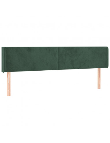 Testiera ad Orecchio Verde Scuro 163x16x78/88 cm in Velluto