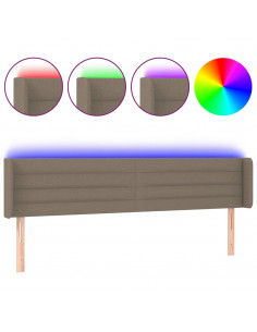 Testiera a LED Tortora 183x16x78/88 cm in Tessuto 2