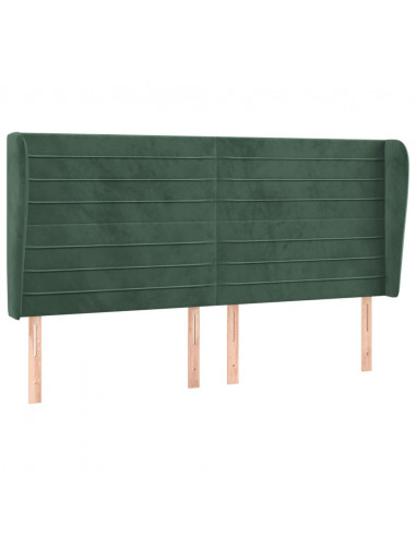 Testiera ad Orecchio Verde Scuro 203x23x118/128cm in Velluto