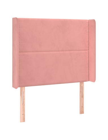 Testiera a LED Nera 93x16x118/128 cm in Velluto