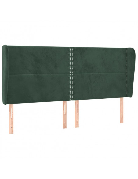 Testiera ad Orecchio Verde Scuro 203x23x118/128cm in Velluto