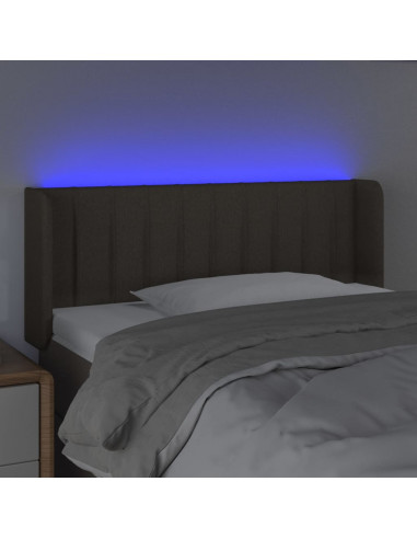 Testiera a LED Tortora 83x16x78/88 cm in Tessuto