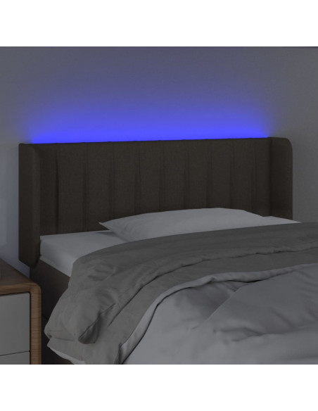 Testiera a LED Tortora 93x16x78/88 cm in Tessuto