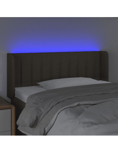 Testiera a LED Tortora 103x16x78/88 cm in Tessuto