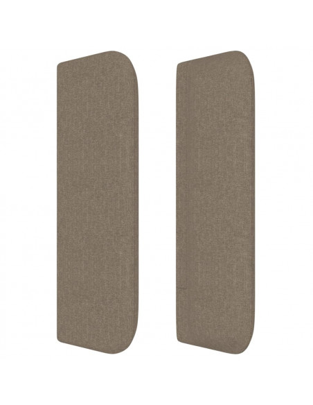 Testiera ad Orecchio Tortora 147x16x78/88 cm in Tessuto