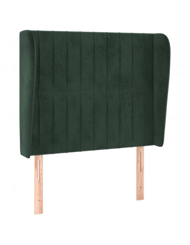 Testiera ad Orecchio Verde Scuro 103x23x118/128cm in Velluto