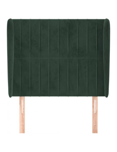 Testiera ad Orecchio Verde Scuro 103x23x118/128cm in Velluto