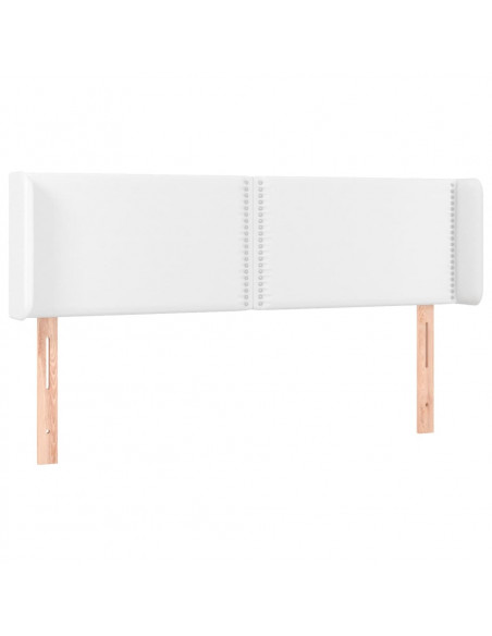 Testiera ad Orecchio Bianca 147x16x78/88 cm in Similpelle