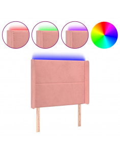 Testiera a LED rosa 83x16x118/128 cm in Velluto 2