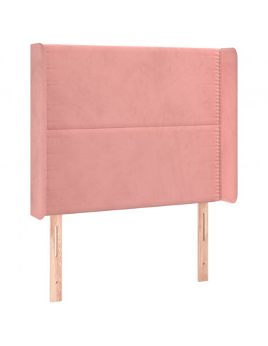 Testiera ad Orecchio Nera 103x16x118/128 cm in Velluto