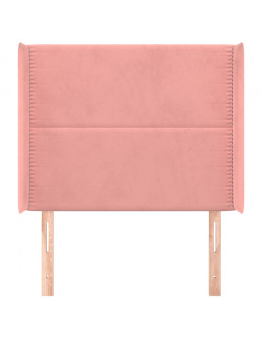 Testiera ad Orecchio Nera 103x16x118/128 cm in Velluto