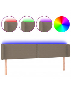 Testiera a LED Tortora 183x16x78/88 cm in Tessuto 2