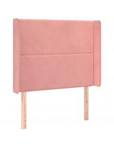 Testiera ad Orecchio Nera 83x16x118/128 cm in Velluto 2