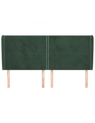 Testiera ad Orecchio Verde Scuro 163x23x118/128cm in Velluto